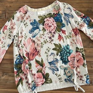 EUC Anthropologie Angels of the North floral sweater, size Small